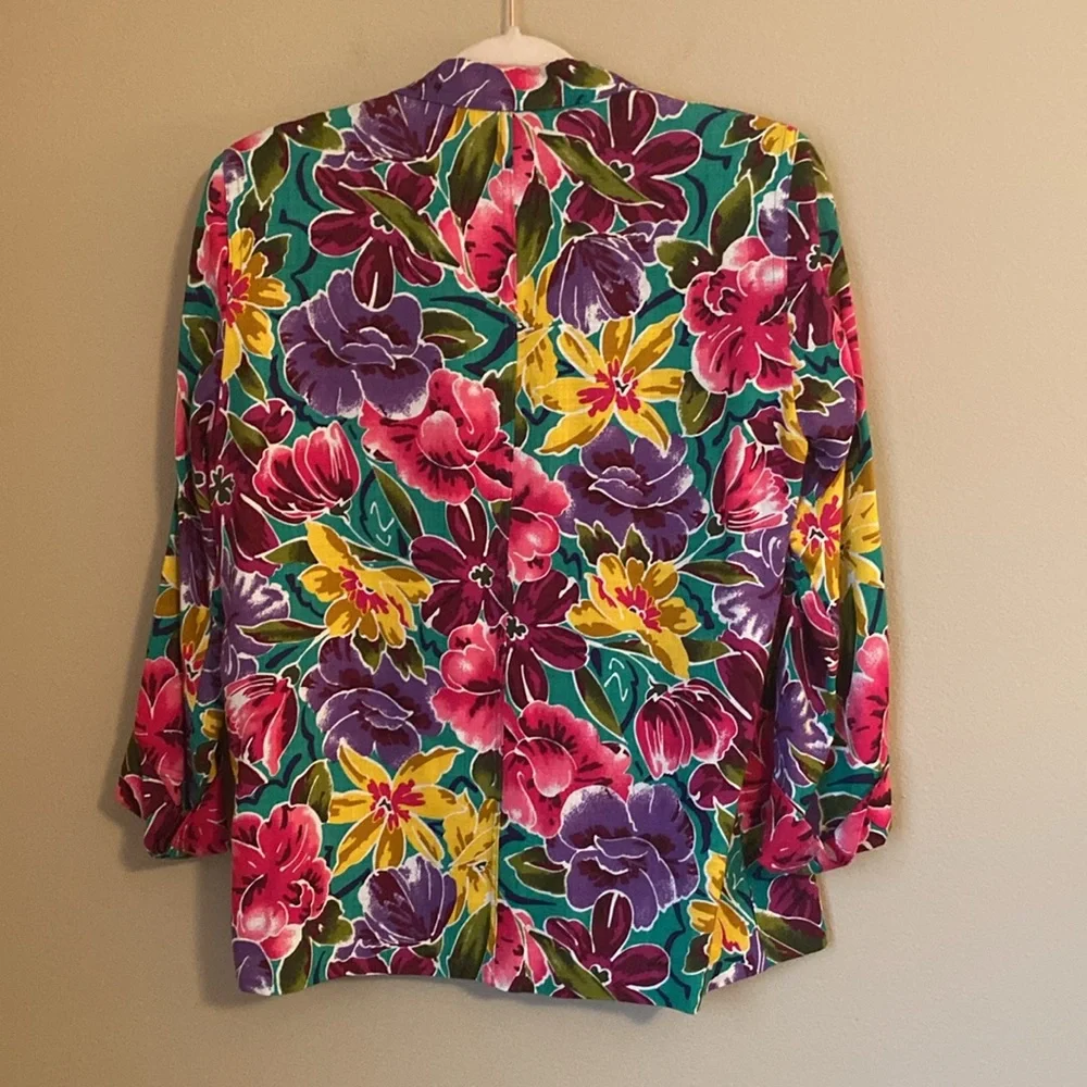 Vintage Christian Dior Floral Colorful Blazer Size 8